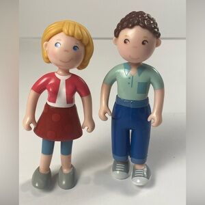 Haba Little Friends Mom Katrin Dad Michael 4.5” Doll Figure